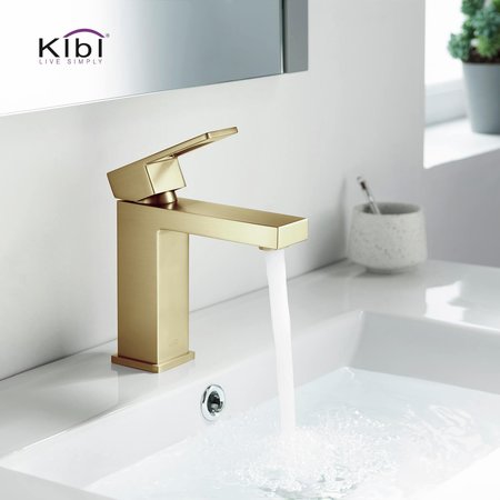 Kibi Cubic Single Handle Bathroom Vanity Sink Faucet KBF1002BG